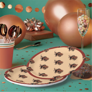 Cute & adorable brown Yak Paper Plate