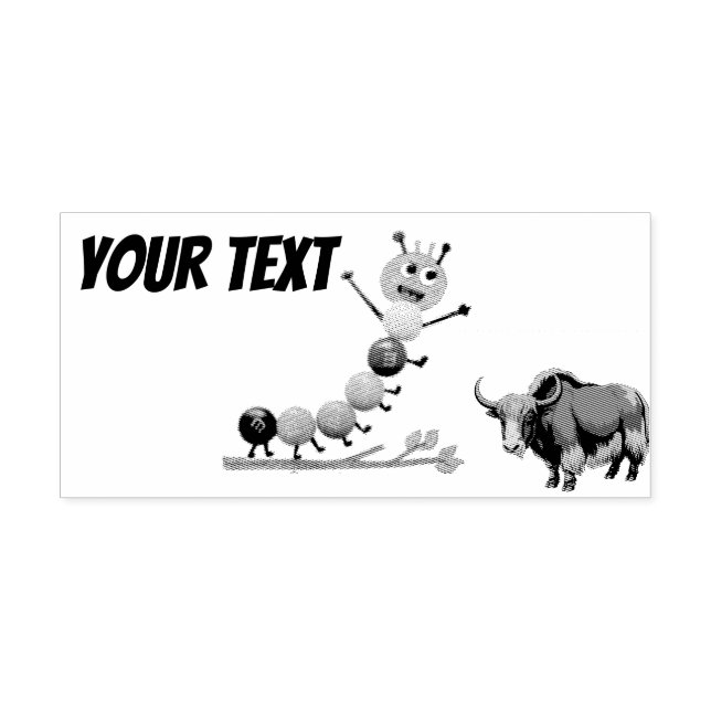 Cute & adorable brown Yak  Self-inking Stamp (Design)