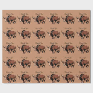 Cute & adorable brown Yak Wrapping Paper