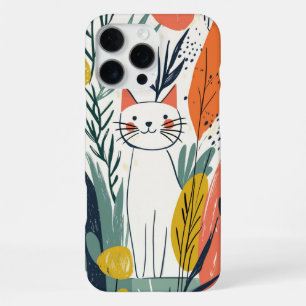 Cute Adorable Cat Illustration iPhone 16 Pro Max Case