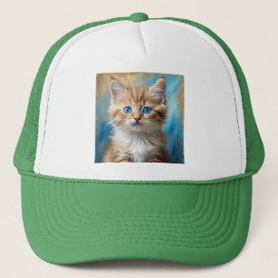 Cute Adorable Cat Portrait Trucker Hat