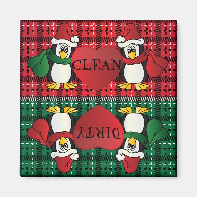 Cute Adorable Christmas Penguins Magnet (Front)