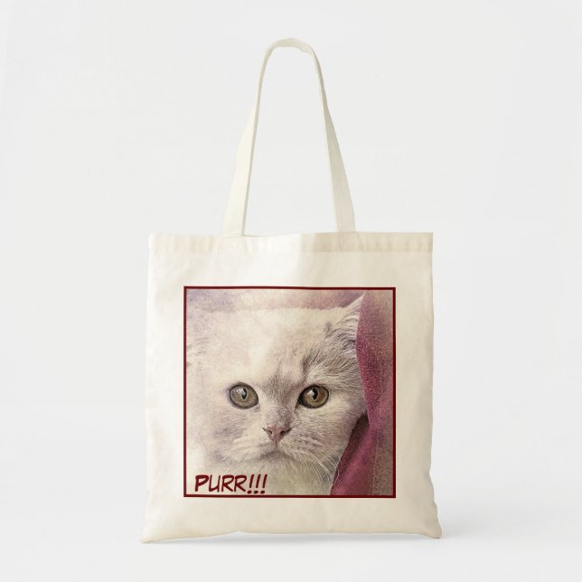 Cute Adorable Close-up Cat Picture Tote Bag (Front)