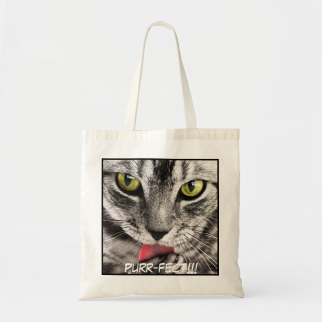 Cute Adorable Close-up Cat Picture Tote Bag (Front)