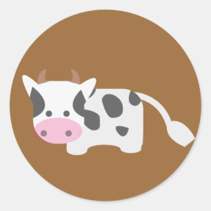 Cute & Adorable Cow Classic Round Sticker