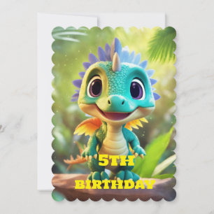 cute adorable dinasaur invitation