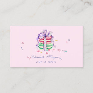Cute Adorable Elegant Macarons,Sweets Bakery Business Card
