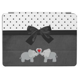 Cute Adorable Elephants,Polka Dots,Black Bow iPad Air Cover