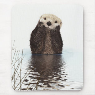 Cute Adorable Fluffy Otter Animal Mouse Pad