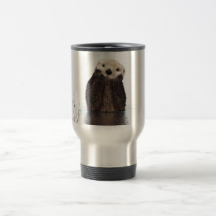 Cute Adorable Fluffy Otter Animal Travel Mug