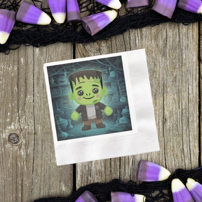 Cute Adorable Frankenstein Paper Napkin (Creator Uploaded)