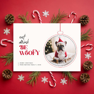 Cute Adorable Funny Dog Pet Photo Christmas Holiday Card