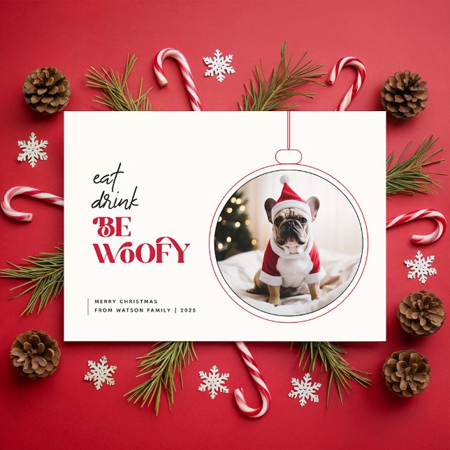 Cute Adorable Funny Dog Pet Photo Christmas Holiday Card (Creator Uploaded)