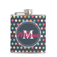 Cute adorable girly colourful monogram polka dots