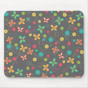 Cute adorable girly trendy colourful butterflies mouse pad