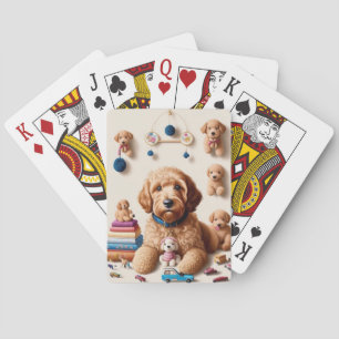 Cute Adorable Goldendoodle Playing Cards