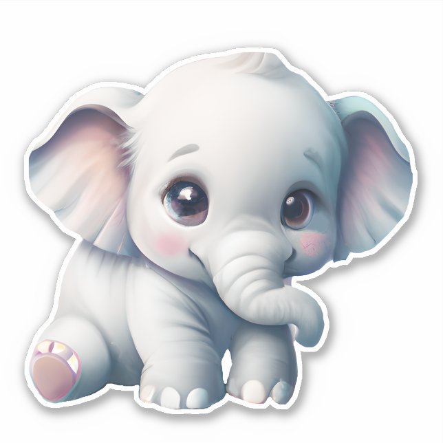 Cute Adorable Kawaii Baby Elephant  (Front)