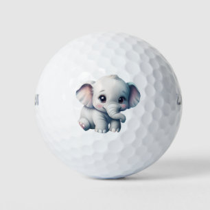 Cute Adorable Kawaii Baby Elephant  Golf Balls