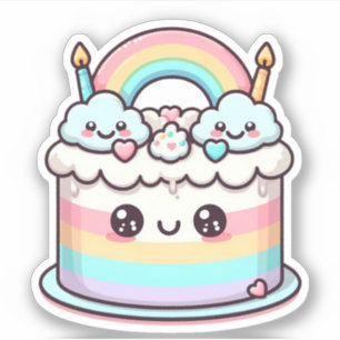 cute adorable kawaii birthday cake