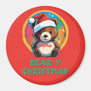 Cute Adorable Kawaii Chibi Bear-y Christmas Bear Magnet