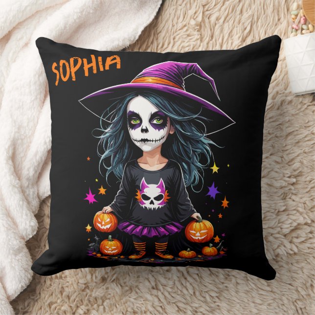Cute Adorable Kawaii Halloween Witch Cushion (Blanket)