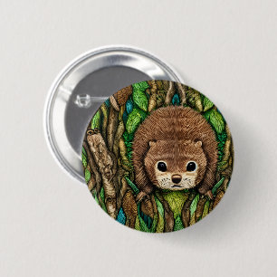 Cute Adorable Little Baby Beaver 6 Cm Round Badge