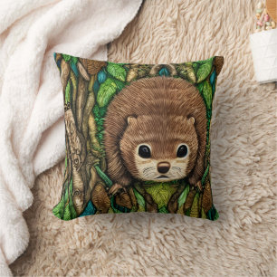 Cute Adorable Little Baby Beaver Cushion