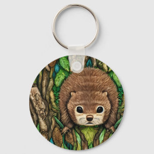 Cute Adorable Little Baby Beaver Key Ring