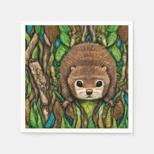 Cute Adorable Little Baby Beaver Napkin