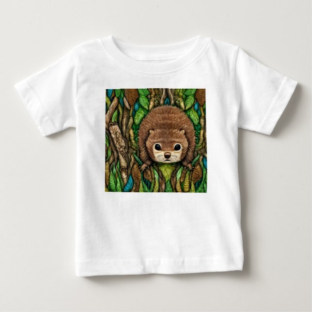 Cute Adorable Little Baby Beaver T-Shirt (Front)