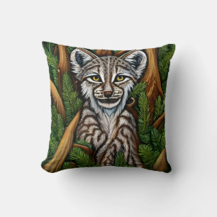 Cute Adorable Little Lynx Kitten Cushion