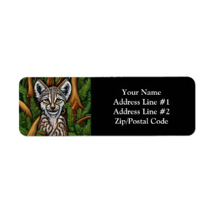 Cute Adorable Little Lynx Kitten Return Address Label