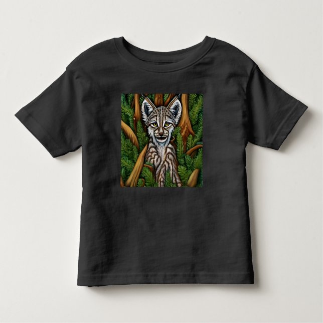 Cute Adorable Little Lynx Kitten Toddler T-Shirt (Front)