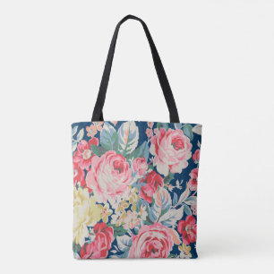 Cute Adorable Modern Blooming Flowers Tote Bag