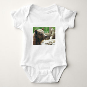 Cute Adorable Nature Bear Animal Face Eyes Baby Bodysuit