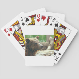 Cute Adorable Nature Bear Animal Face Eyes Playing Cards