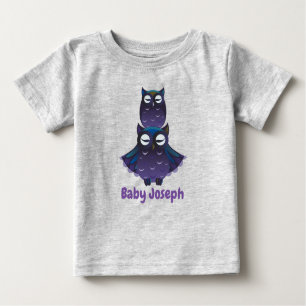 Cute Adorable Owl and Seal Cub Graphic Baby T-Shirt