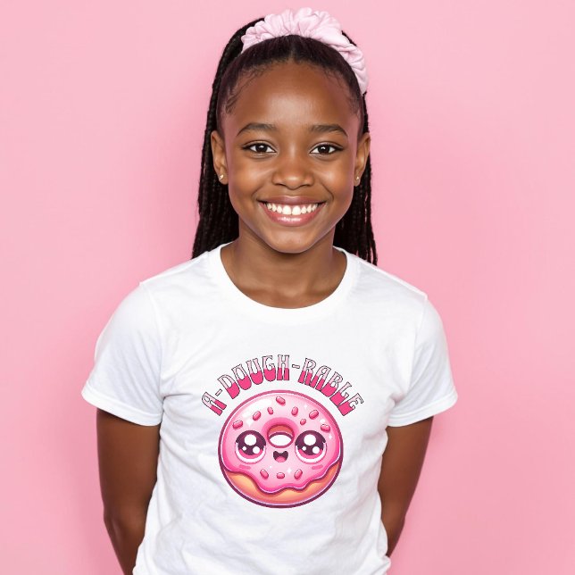 Cute Adorable Pink Doughnut Sprinkles A-Dough-Rabl T-Shirt (Cute Adorable Pink Donut Sprinkles A-Dough-Rable T-Shirt.)