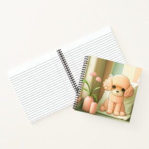Cute Adorable Poodle Dog Puppy Artwork   Notebook