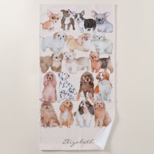 Cute Adorable Puppies Beach Towel