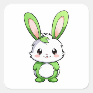 Cute Adorable rabbit animal Square Sticker