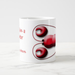 Cute Adorable Red Lobster Heart-Shaped Pincers Large Coffee Mug
