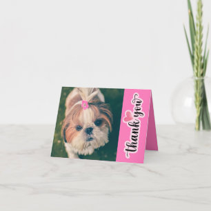 Cute Adorable Shih Tzu Pet Caregiver Thank You Card