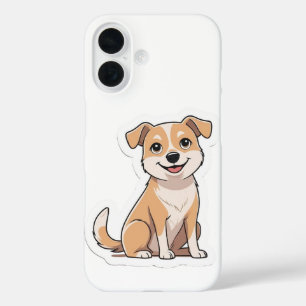 Cute Adorable Smiling Stray Dog iPhone 16 Case