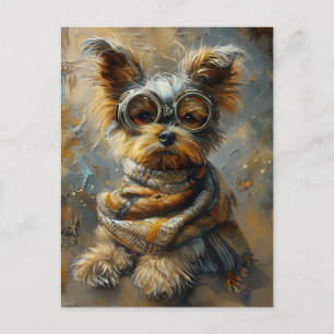 Cute Adorable Steampunk Yorkshire Terrier Dog 163 Postcard