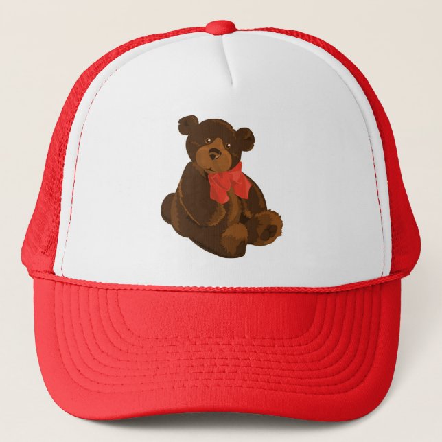 CUTE ADORABLE TEDDY BEAR TRUCKER HAT (Front)