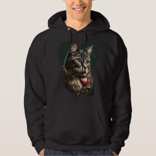 Cute adorable unique Happy Valentine's Day cat hea Hoodie