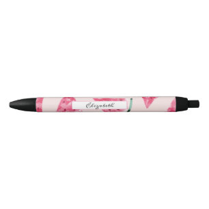 Cute Adorable Watercolor Watermelon Black Ink Pen