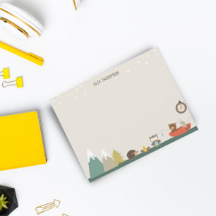 Cute Adventure Woodland Kids Stationery Card