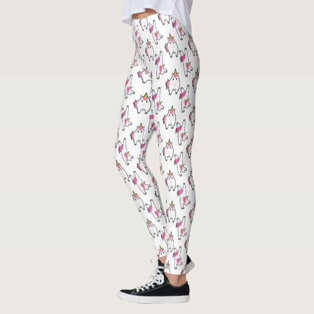Cute Aerobic Unicorn Pattern Leggings (Left)